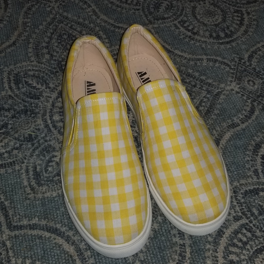Van's lookalike gingham slip on loafer sneaker